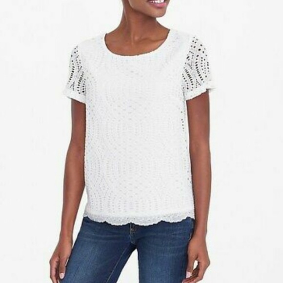 J. Crew Factory Tops - J Crew Factory Lace Tee